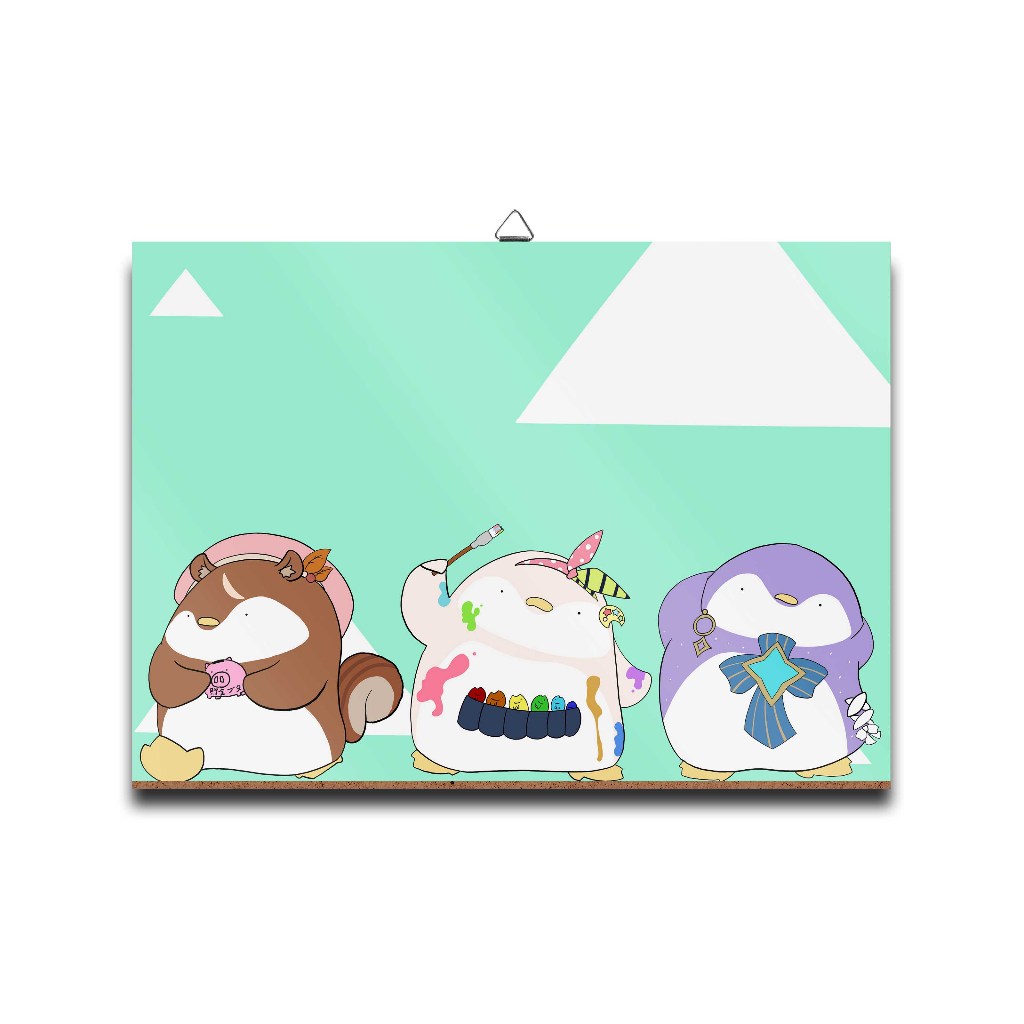 Poster dinding kayu anime vtuber HOLO ID PENGUIN DOLL AREA15-HOLO IDmaterial MDF