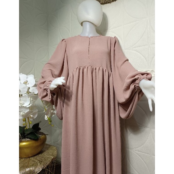Terbaik.. gamis Aisyah lengan balon turki crinkle