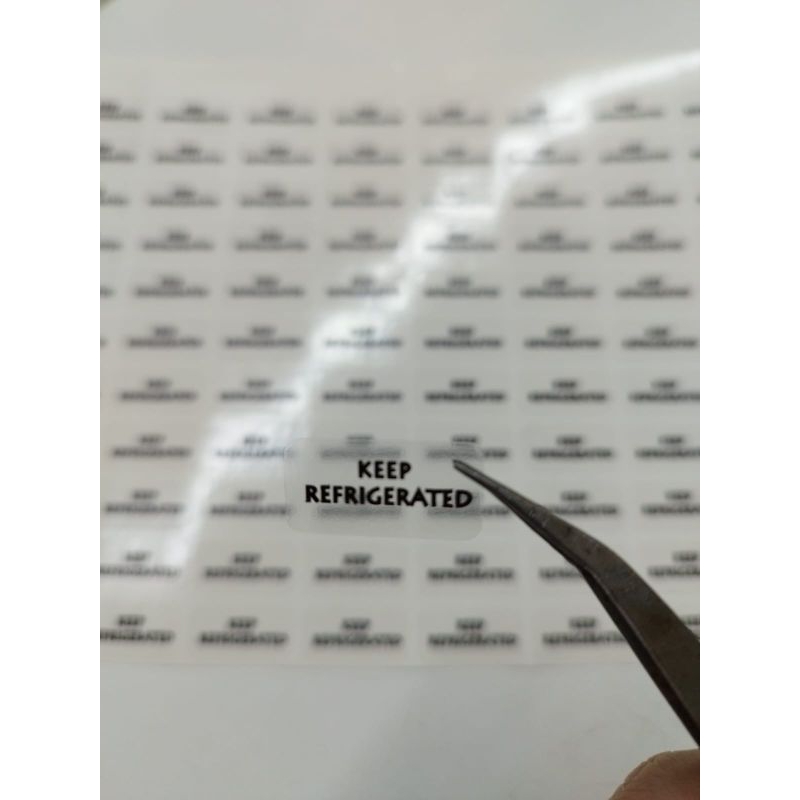 

sticker keep refrigerated MINI transparant 100 pcs