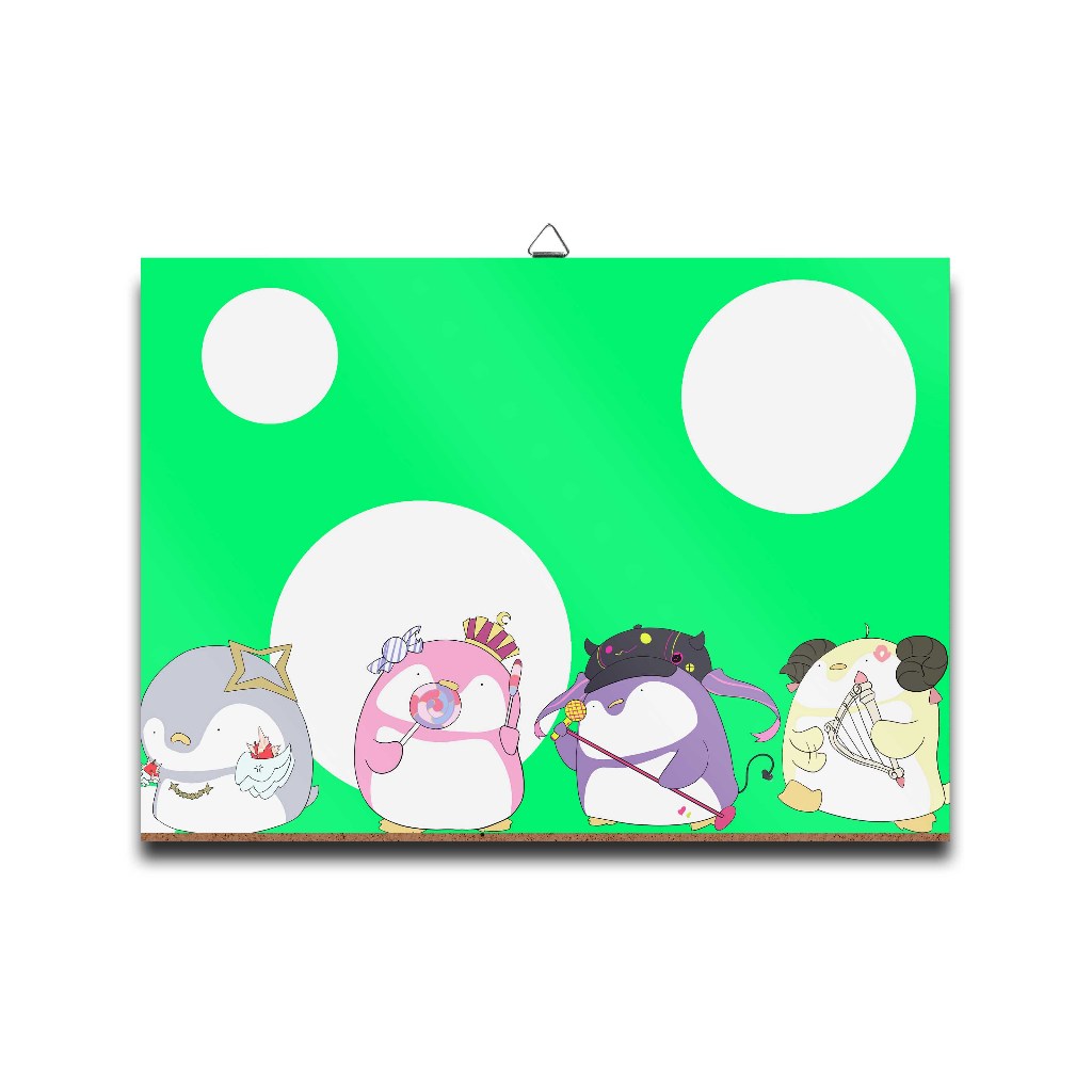 Poster dinding kayu anime vtuber HOLO JP PENGUIN DOLL GEN 4-HOLO JPmaterial MDF