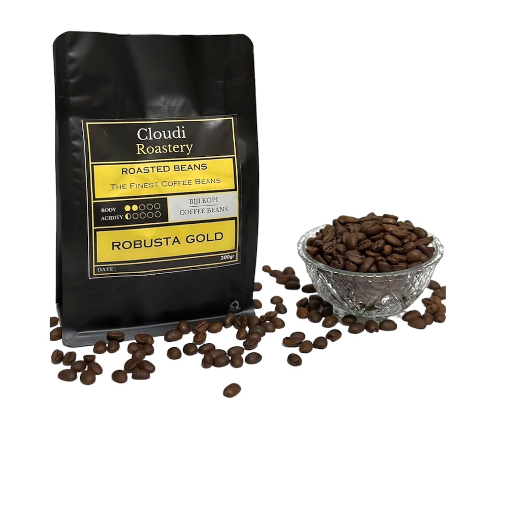 

Cloudi Roastery Kopi Robusta Gold Biji Kemasan 200gram (Asli Dampit)