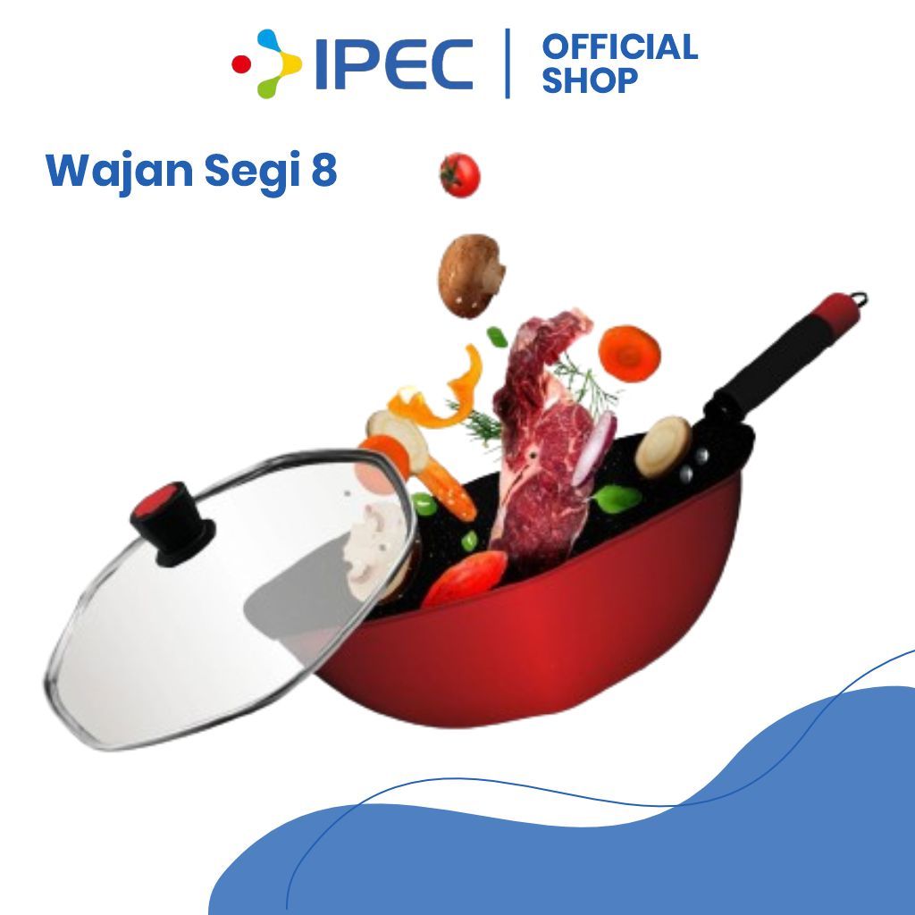 Panci Wajan Serbaguna Segi 8 / Panci wajan marble penggorengan / Wok Pan 32cm WAJAN SEGI 8