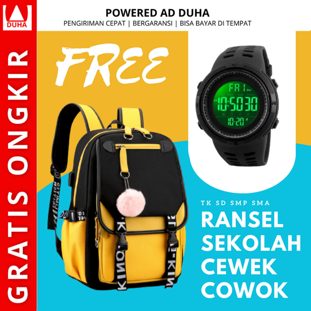 [ FREE JAM TANGAN ] - PROMO 12.12 Tas Ransel Sekolah Anak TK Sd Tas Ransel Anak Laki-Laki Terbaru KLU4