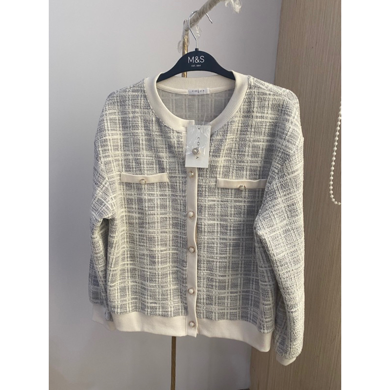 (NEW) COLZA SEMI TWEED CARDIGAN BASIC (JAPAN) / BLAZER SEMI TWEED