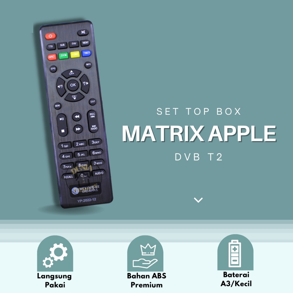 Remot / Remot Set Top Box DVB T2 Matrix Apple HD MERAH / ecer dan grosir