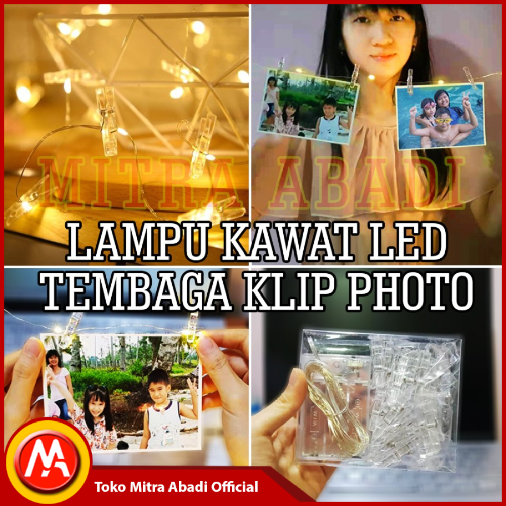 Lampu Natal Kawat Tembaga LED KLIP FOTO / PHOTO