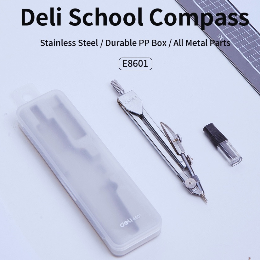 

Deli Jangka Metal Set Dengan Pencil-leads Silver E8601