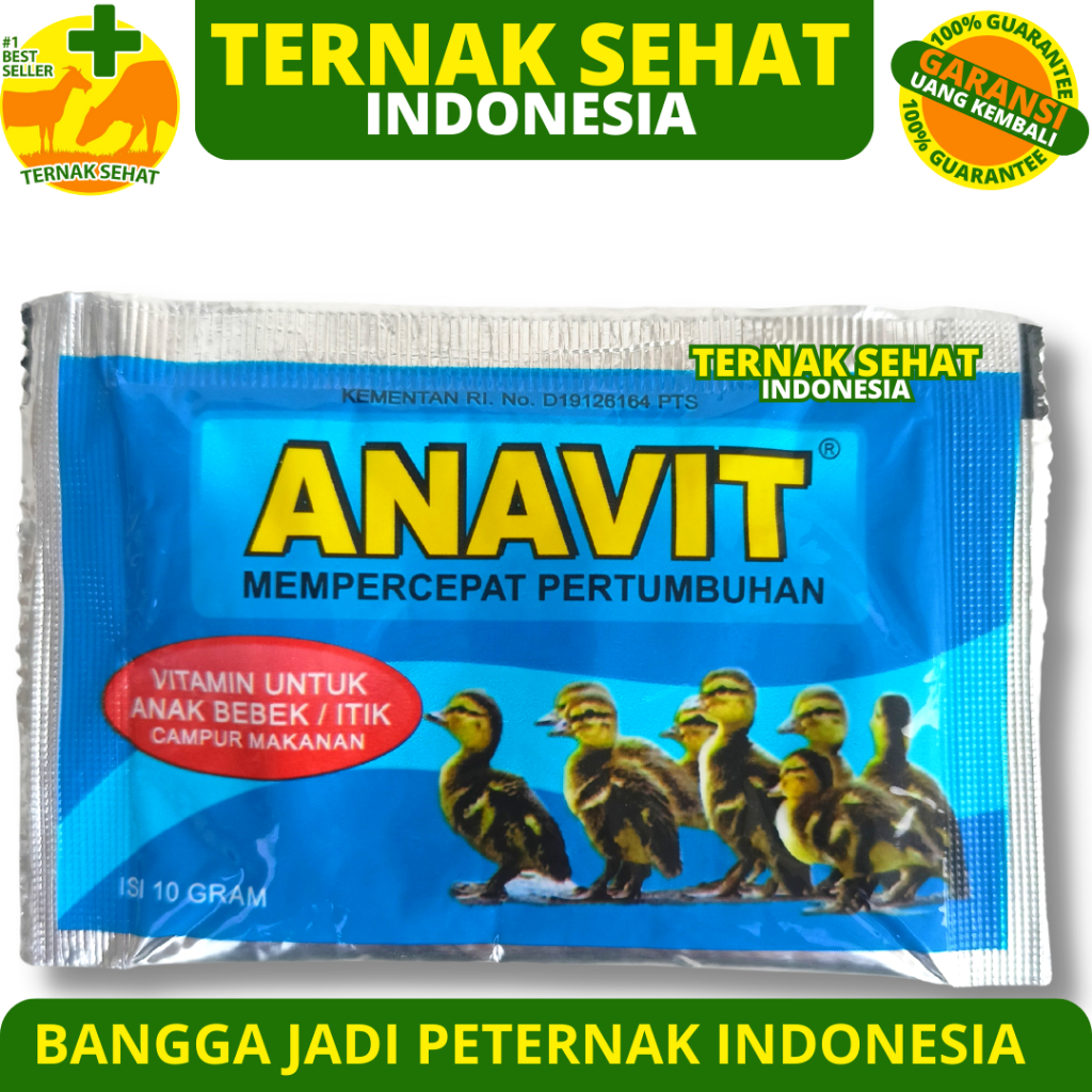 ANAVIT 10 GRAM EKA FARMA - Vitamin Anak Bebek Itik Mempercepat Pertumbuhan - Vitamin DOD Anak Bebek