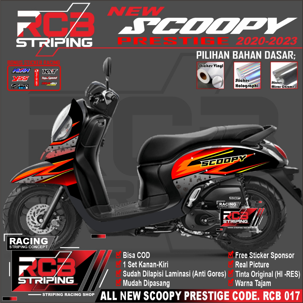 STRIPING SCOOPY VARIASI 2020 2023 LIS PRESTIGE - VARIASI STRIPING HONDA SCOOPY 2020 2023 RCB 017