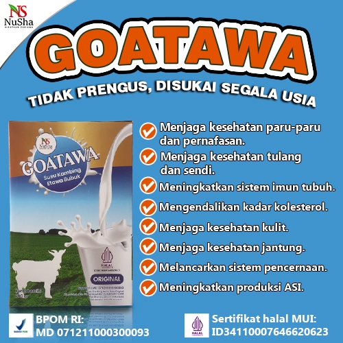 

SUSU KAMBING ETAWA GOATAWA SUSU GOATAWA ASLI ORIGINAL ISI 200 GRAM