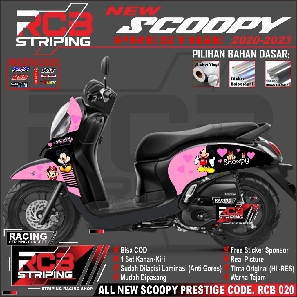 STIKER STRIPING MOTOR SCOOPY 2020 2023 SCOOPY PRESTIGE RCB 020