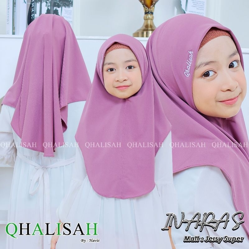hijab instan Inara ukuran S Matt Jersey hijab anak BY Qhalisah