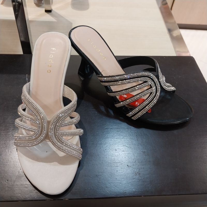 FLADEO sandal wanita pesta heels 7cm