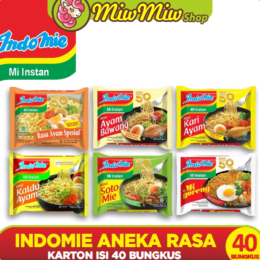 

Seller INDOMIE - Mie Instant / Mi Instan (Grosir - Karton/ Dus isi 40 Bungkus)