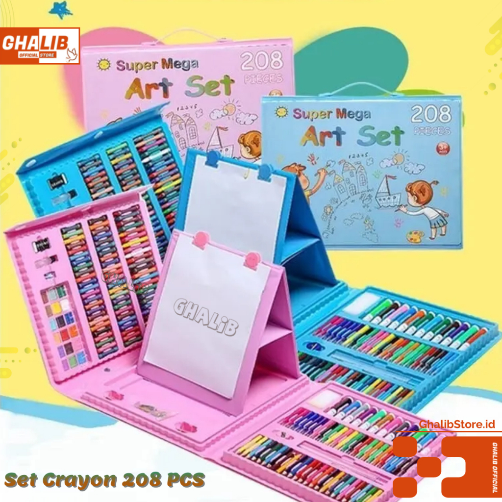 

Crayon Set 208 Pcs Koper I Krayon Mewarnai Alat Menggambar Anak Murah