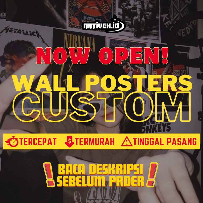 POSTER DINDING CUSTOM | Wall Poster Custom -NATIVEX.id | Poster Dinding Aesthetic Free Perekat
