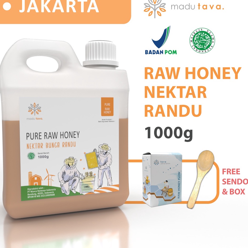 

Best Seller Madu Murni Asli Tava Nektar Randu 1kg Grade A 100% Alami Pure Natural Raw Honey