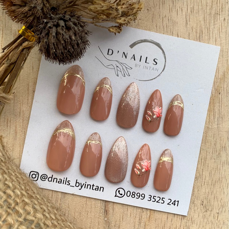 PRESS ON NAIL fake nail kuku palsu nude