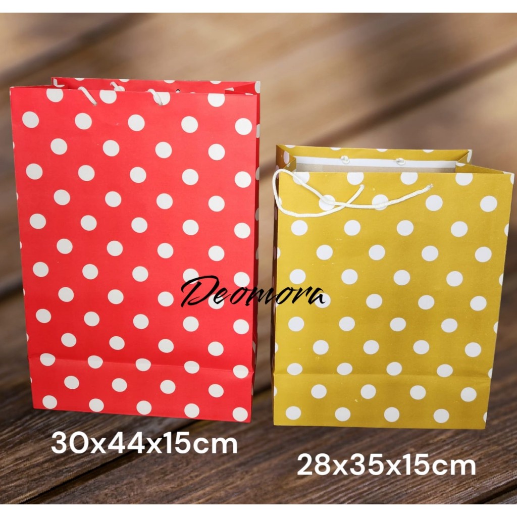 

Paper bag polkadot kertas tebal tas kado