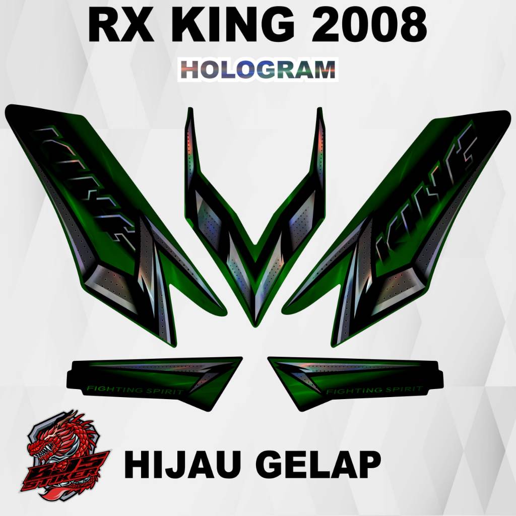 [COD] Stiker Sticker Striping hologram Rx king 2008 hijau tua