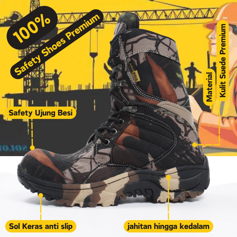 Sepatu Pdl Boots Delta Cordura Tactical Camo Army Loreng - Sepatu Boot High Best Quality - Sepatu Pd