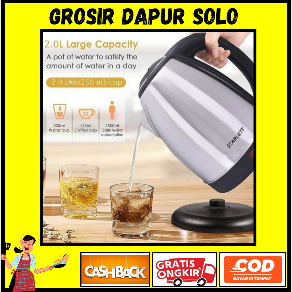 teko listrik pemanas air low watt 1 liter mini stainless stenlis cosmos