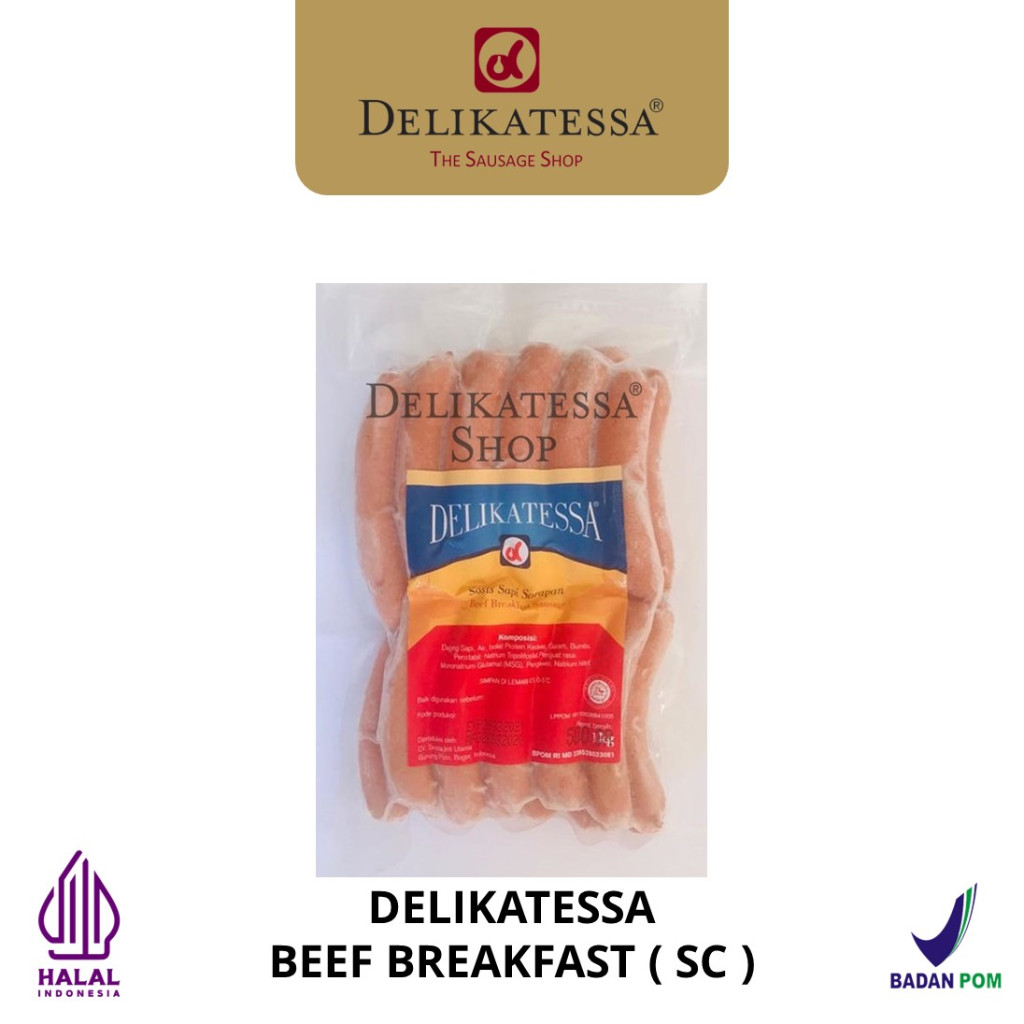 

Delikatessa Beef Breakfast (SC) 500 GR Sosis Sapi Sarapan Hotel Mini Halal Bakar Goreng