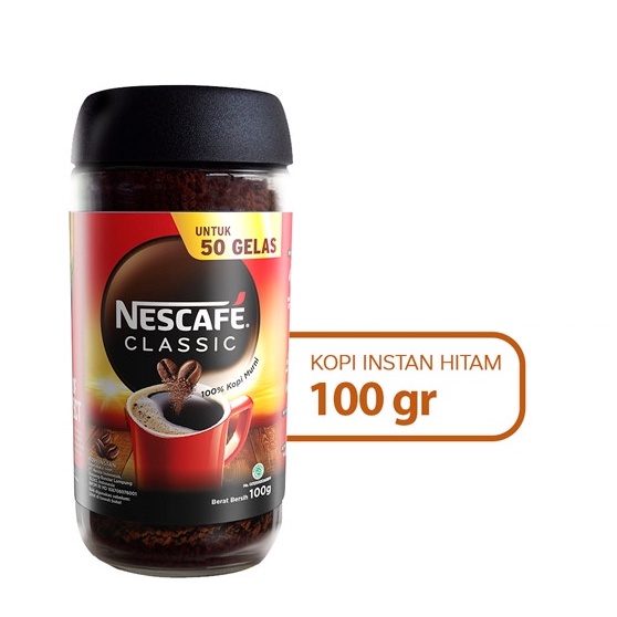 

Ready Nescafe Classic Kopi Hitam Instan Jar 100 gr