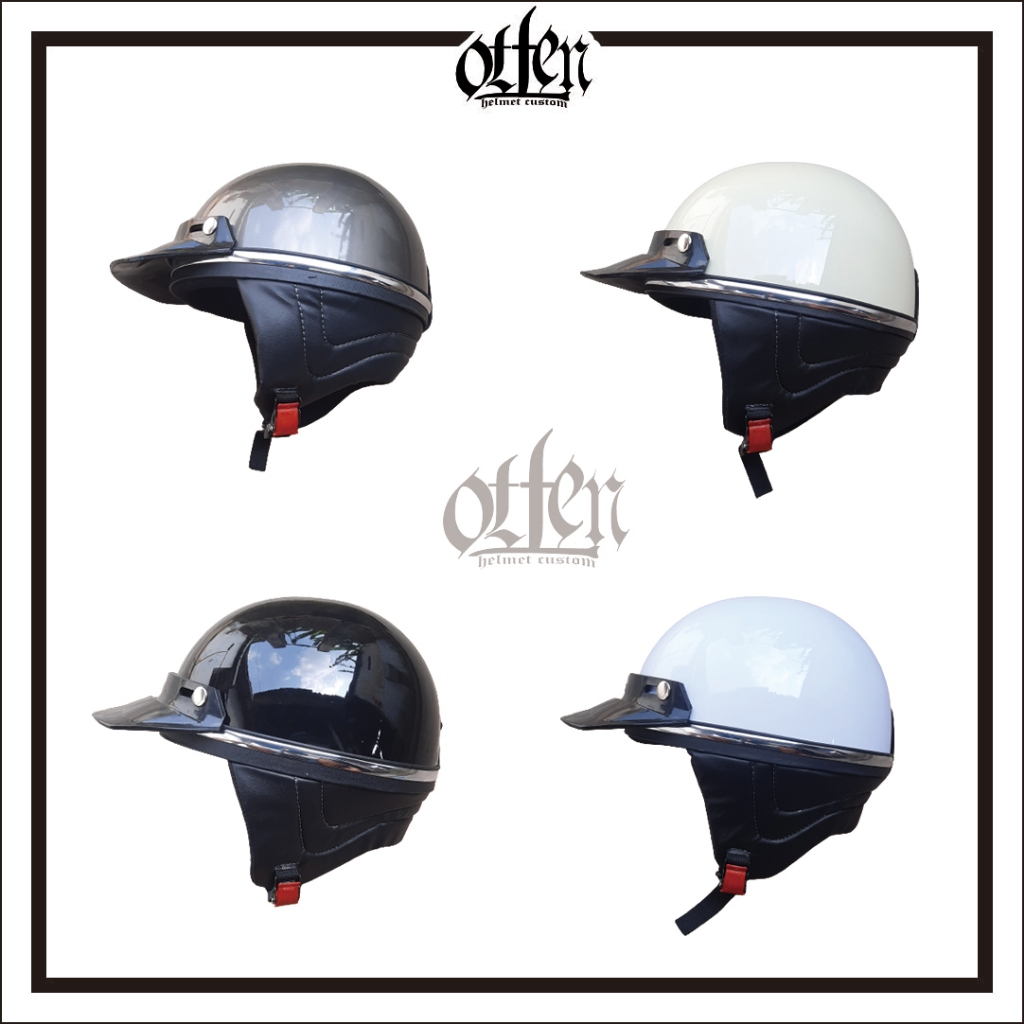 HELM BOGO CHIPS RETRO LIS CHROME DEWASA PET CUSTOM SNI