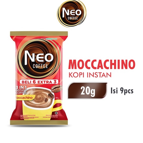 

MODEL GTQ968 Neo Coffee Kopi Instan Moccachino Pack 20 gr isi 6 + 3 pcs