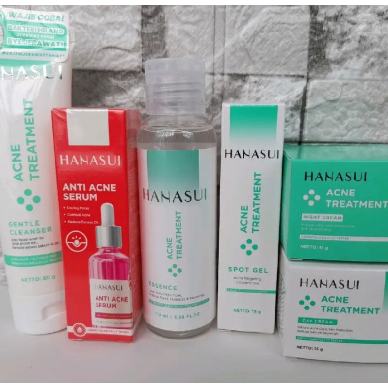 Paket skincare Acne Hanasui Lengkap Serum BPOM