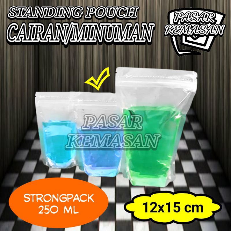 STANDING POUCH CAIRAN-MINUMAN STRONGPACK 250 ML ZIPPER KPACK