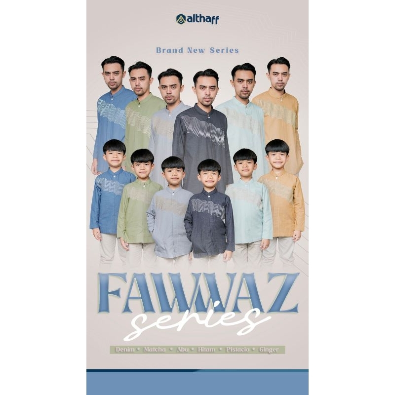 -akifabidOS- Koko ALTHAFF seri FAWWAZ Koko couple ayah anak bordir Koko sarimbit ayah anak premium K