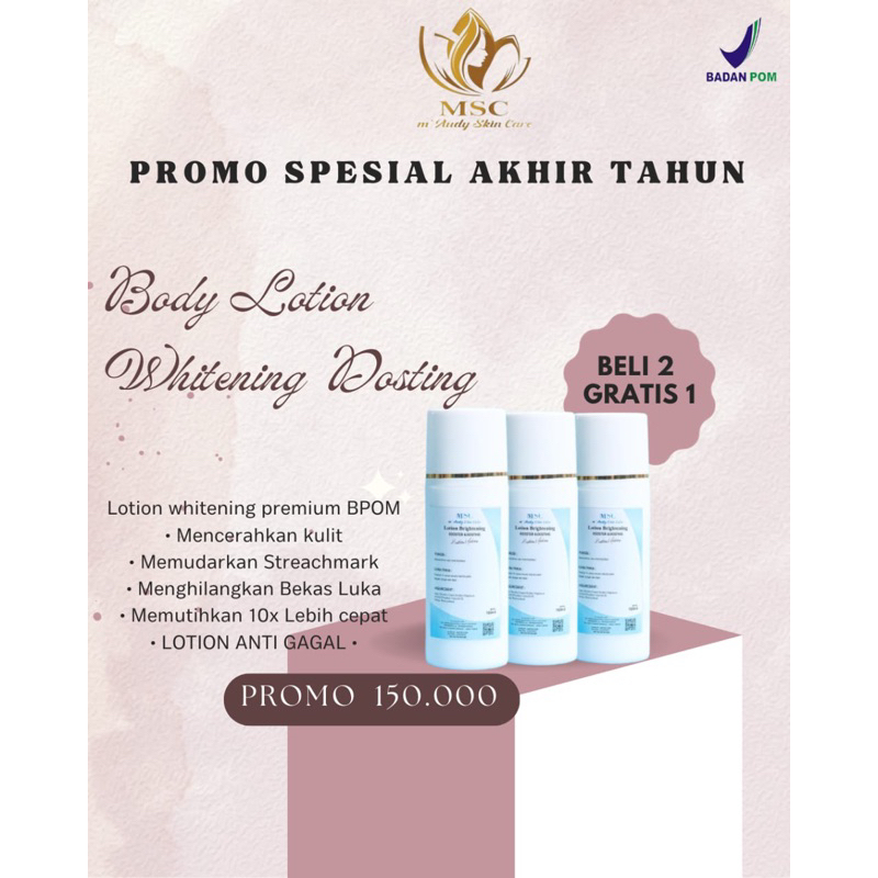 PROMO BODY LOTION MSC | AUDY SKINCARE | LOTION DOSTING MSC