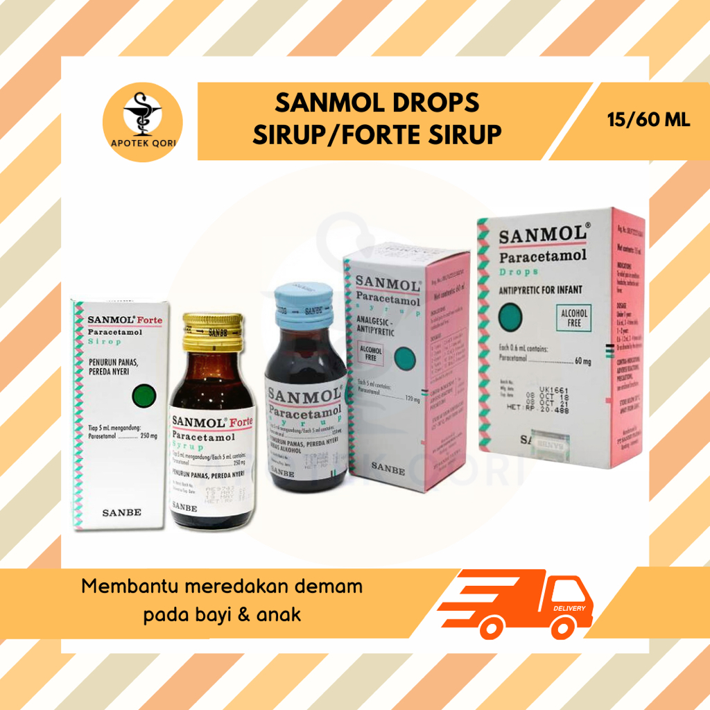 SANMOL DROPS 15 ML/SANMOL SIRUP 60 ML/SANMOL SIRUP FORTE 60 ML/PARACETAMOL/DEMAM ANAK