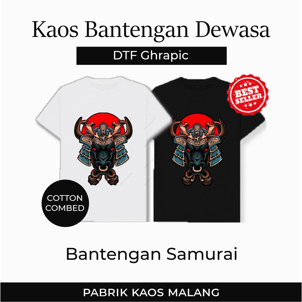 Kaos Dewasa Bantengan Samurai Cotton Combed 30s