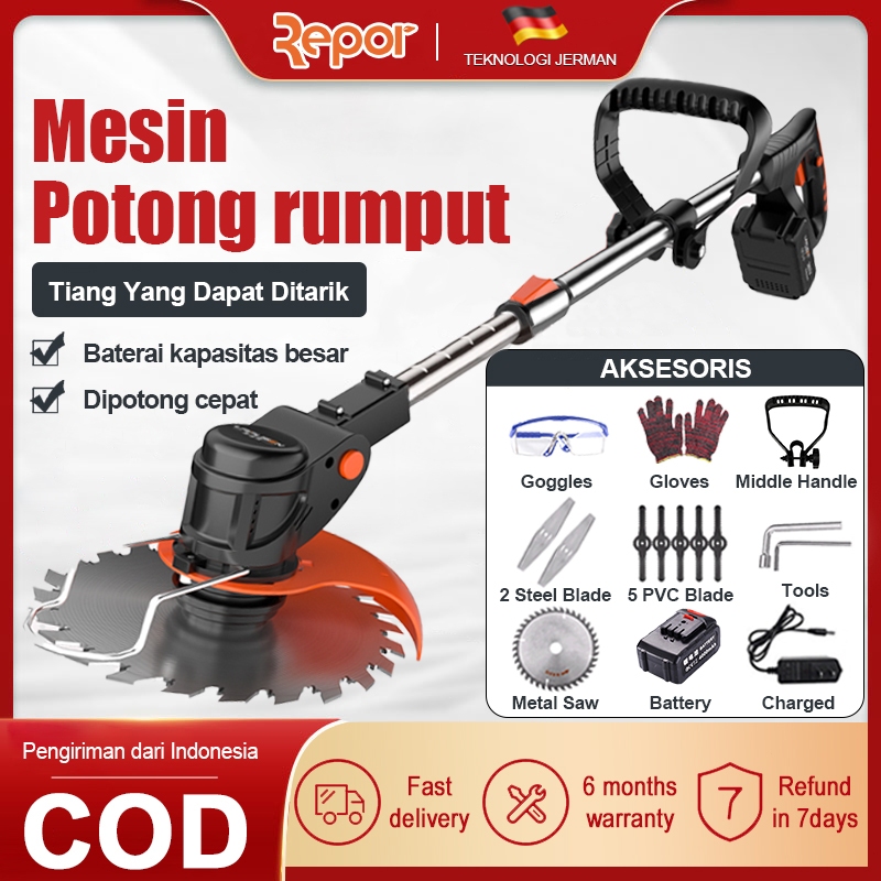 588V Mesin potong rumput batrai Mesin pemotong rumput listrik pemotong rumput elektrik mesin pemoton