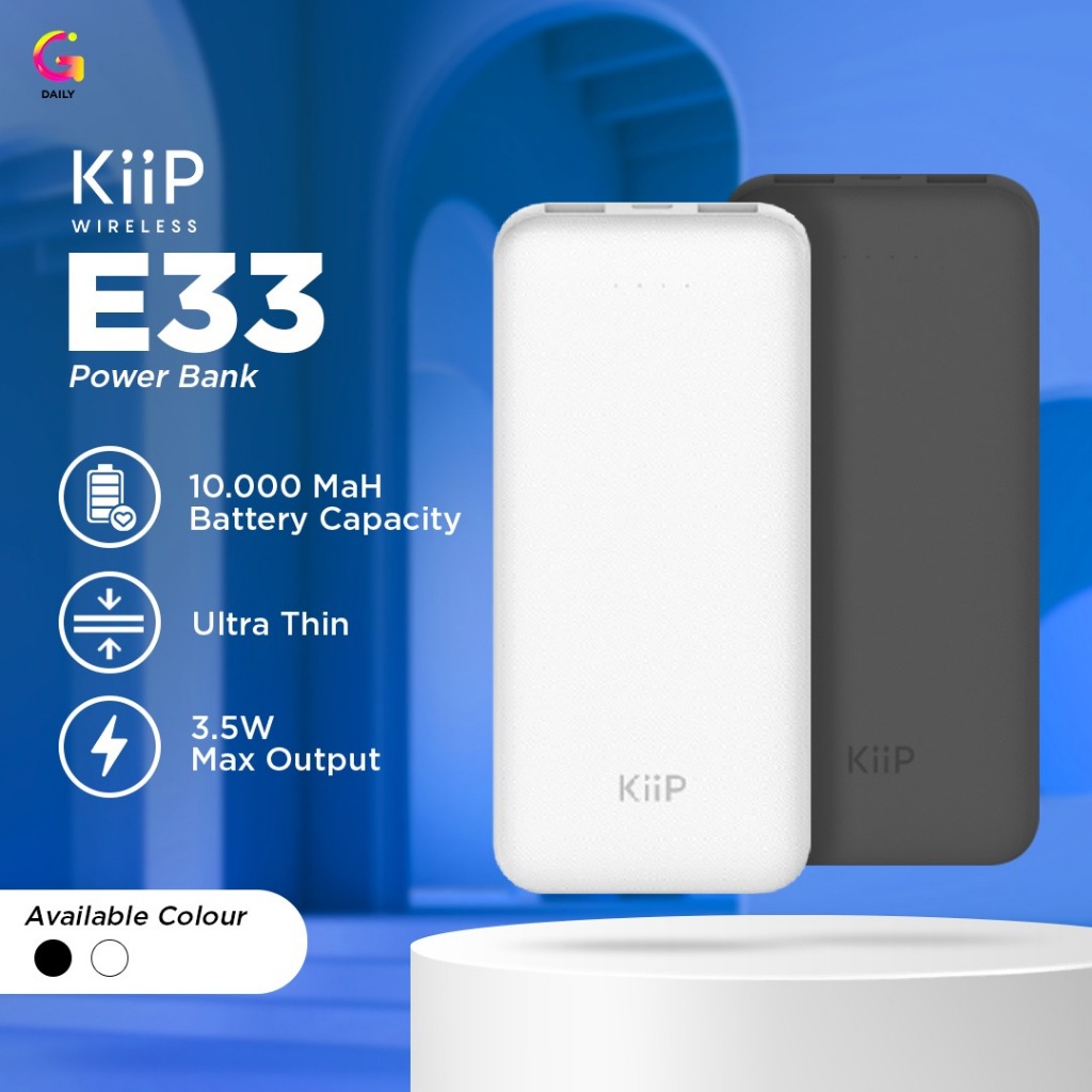 Kiip - Powerbank - E33 Slim Type-C Micro USB 10.000 mAh