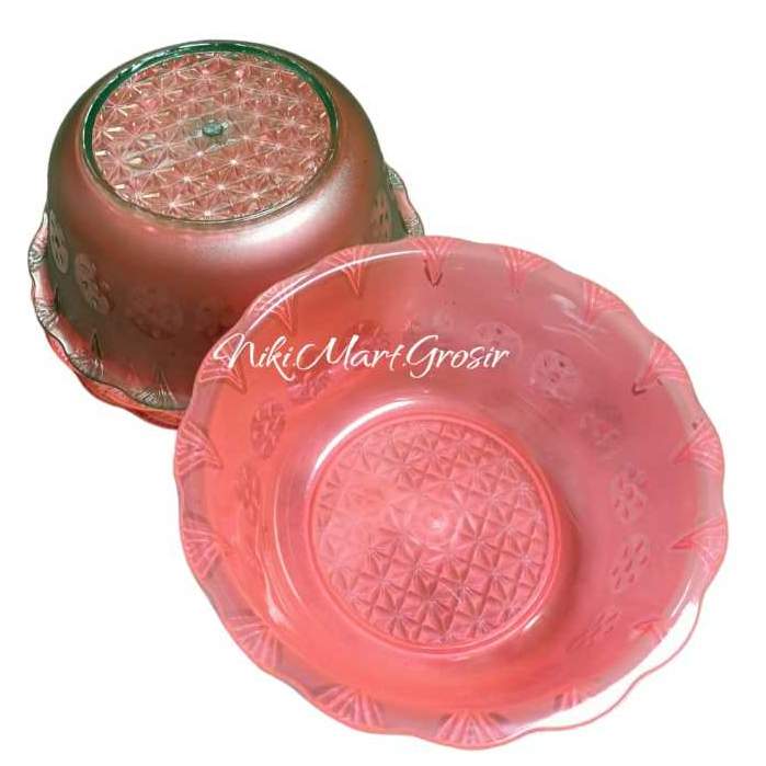 (10) Mangkok Plastik Jumbo Cristal Warna Bening / Mangkuk Plastik