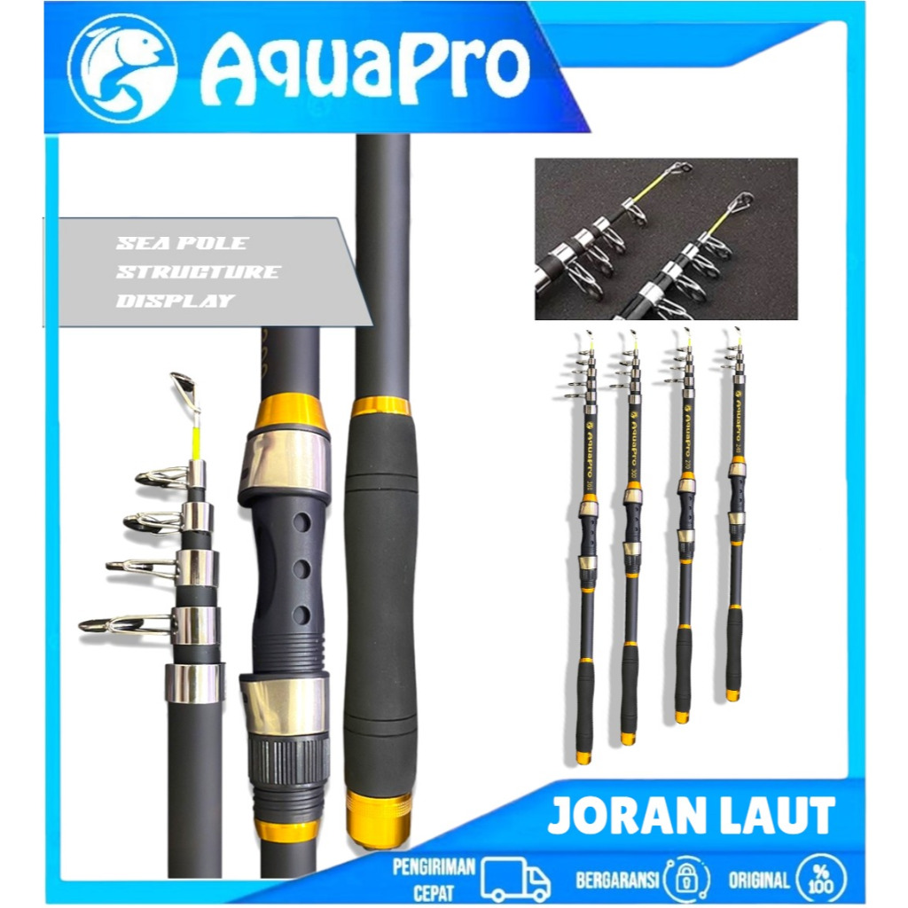 AquaPro Joran Pancing Portable Carbon Fiber Telescopic 2.40M-3.60M Joran Pancing Ikan Mas Teleskopik
