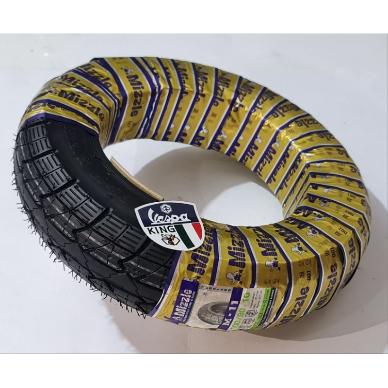 ban luar vespa tubeless mizzle M11 ukuran 100 / 90 - 10 ban ring 10 tubeless racing vespa