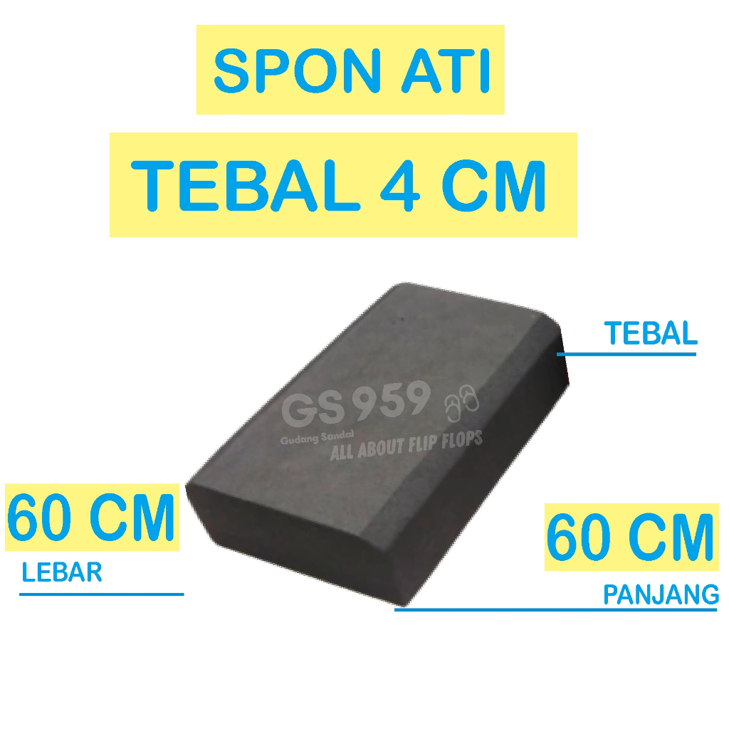 SPON ATI / BUSA ATI / SPON EVA TEBAL 4 CM WARNA HITAM UKURAN 60 CM X 60 CM