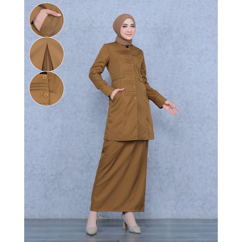 Seragam Kerja Wanita tunik pemda tua STIK GARIS set rok A / set celana panjang / set rok span  bahan