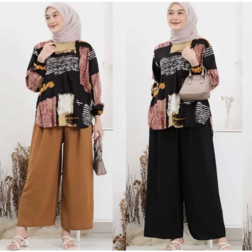 ￼SETELAN WANITA MOTIF RANIA // SET WANITA TERBARU // ONE SET PENJAMAS KEKINIAN TERMURAH/SETELAN SALU