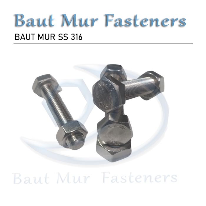 Baut Mur 316 M22 X 120 | BM Stainless M22 X 120 A4 - 70