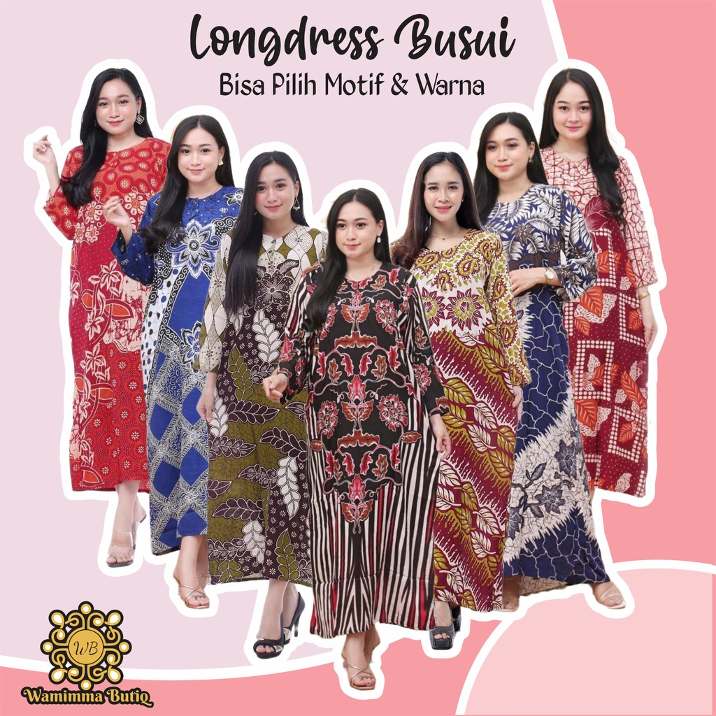 Daster Batik Lengan Panjang Baju Daster Lengan Panjang Longdress Batik Long Dress Lengan Panjang Bus