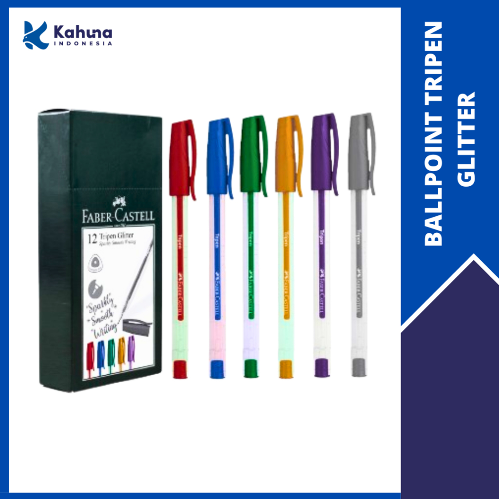 

BALLPOINT / BOLPEN / PULPEN TRIPEN GLITTER FABERCASTELL / SPARKLY - All varian warna ( 1 PCS )