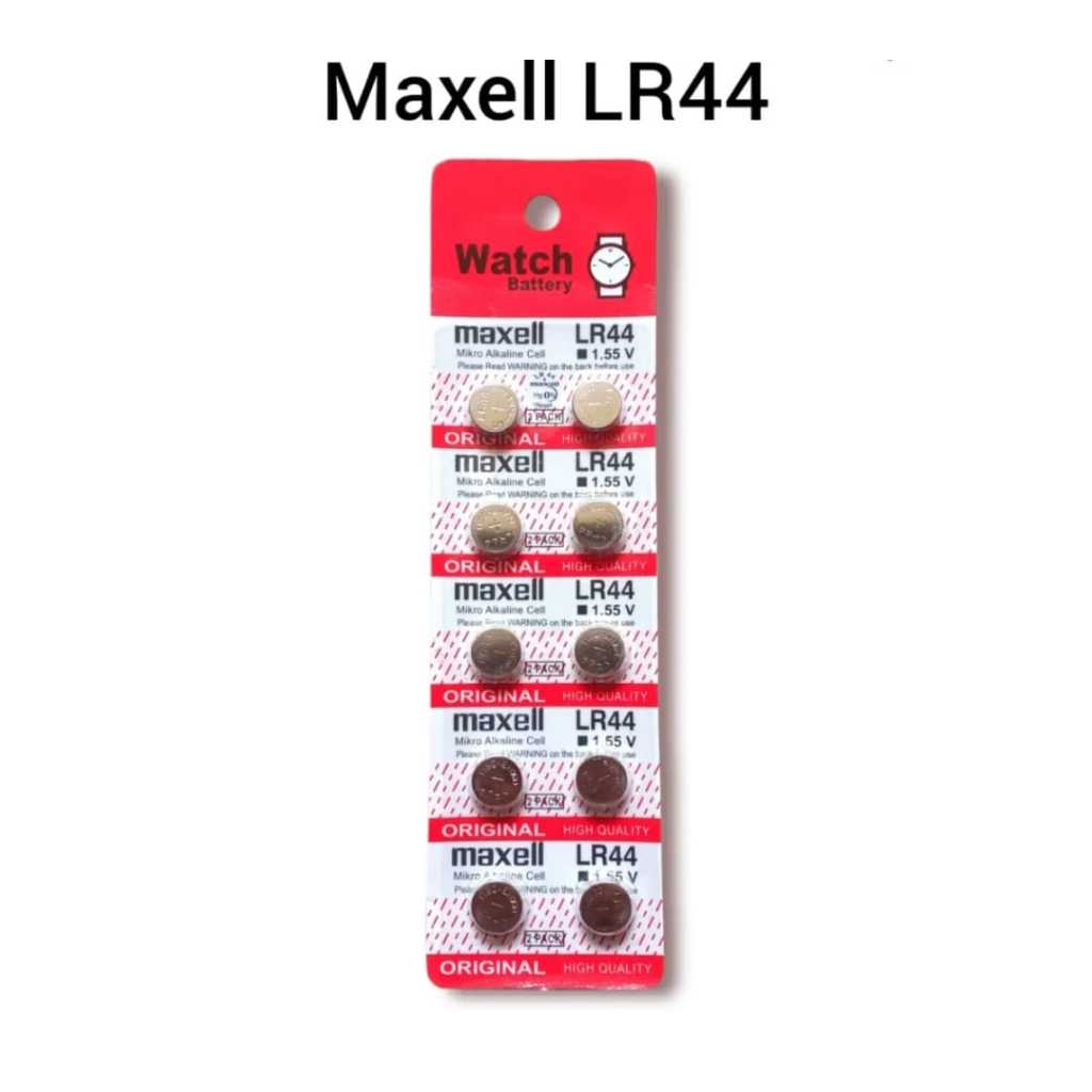 Maxell LR44 Original - Maxell Battery Alkaline Baterai Kancing Lithium AG13 / LR44 1.55V - berfungsi untuk Alat Bantu Pendengaran, Kalkulator, Kamera, Jam, Laser, Remote, Jam Tangan, PDA, &amp; dapat digunakan untuk alat elektronik lainnya - khaycell