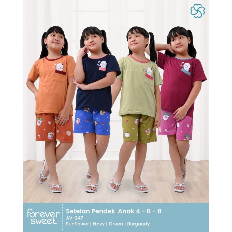 FOREVER SWEET BABYDOLL / BAJU TIDUR ANAK SETELAN PENDEK