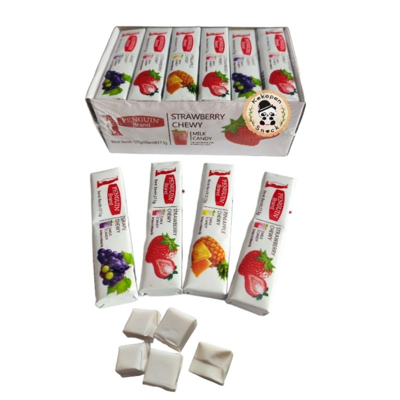

PENGUIN CHEWY MILK CANDY BOX PUTIH ISI 30